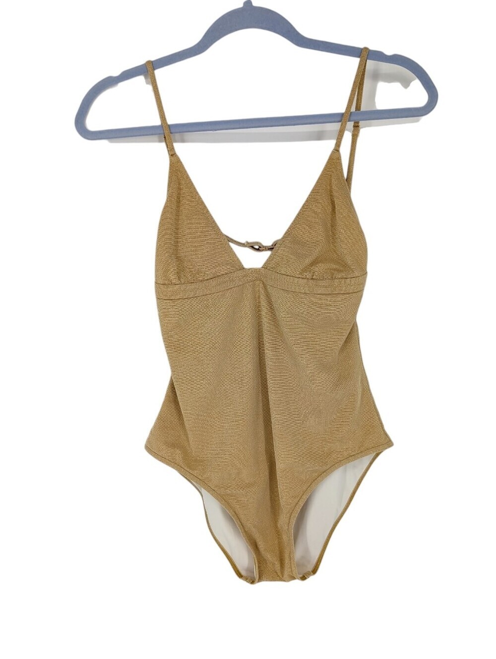 Melissa Odabash Biarritz One Piece Swimsuit Sport Luxe Shimmer Gold US 8
